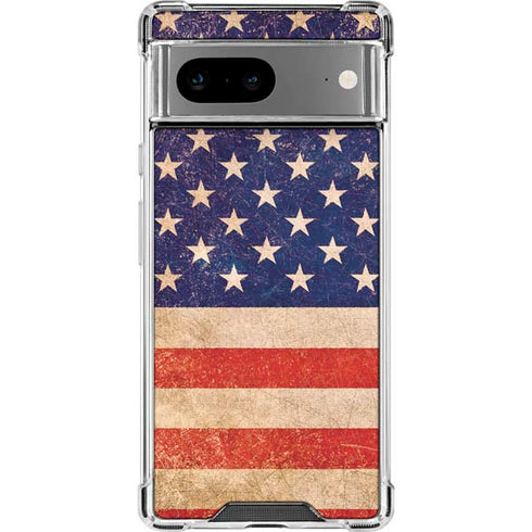 Distressed American Flag Google Pixel 7a Clear Case